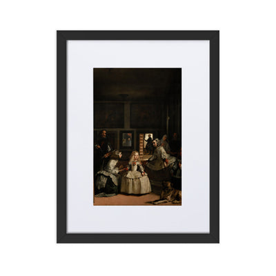 Las Meninas, Diego Velázquez - Poster im Rahmen mit Passepartout Diego Velázquez Schwarz / 30×40 cm artlia