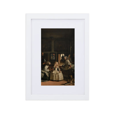 Las Meninas, Diego Velázquez - Poster im Rahmen mit Passepartout Diego Velázquez Weiß / 21×30 cm artlia