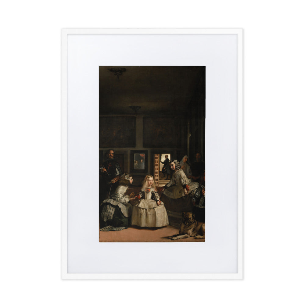Las Meninas, Diego Velázquez - Poster im Rahmen mit Passepartout Diego Velázquez Weiß / 50×70 cm artlia