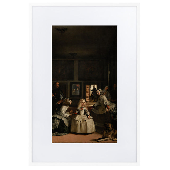 Las Meninas, Diego Velázquez - Poster im Rahmen mit Passepartout Diego Velázquez Weiß / 61×91 cm artlia