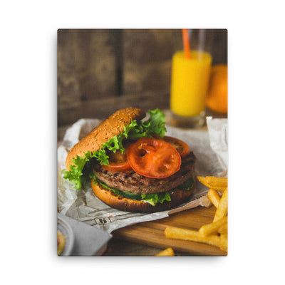 Leinwand - Burger und Pommes Kuratoren von artlia 30x41 cm artlia