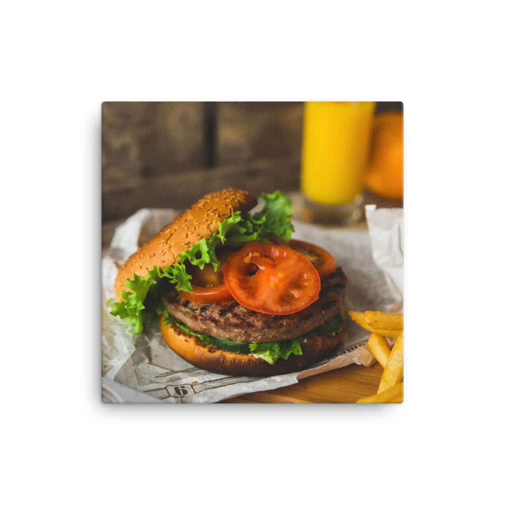 Leinwand - Burger und Pommes Kuratoren von artlia 41x41 cm artlia