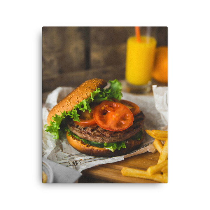 Leinwand - Burger und Pommes Kuratoren von artlia 41x51 cm artlia