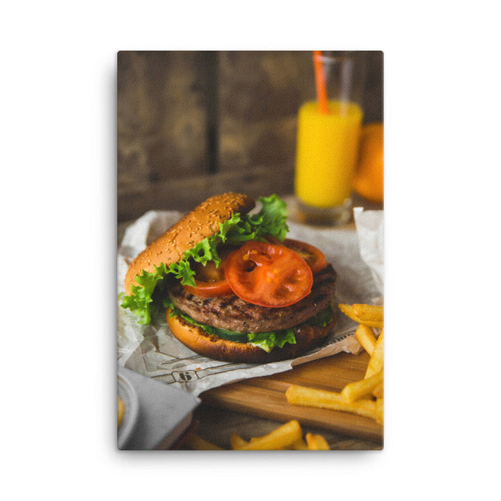 Leinwand - Burger und Pommes Kuratoren von artlia 61x91 cm artlia