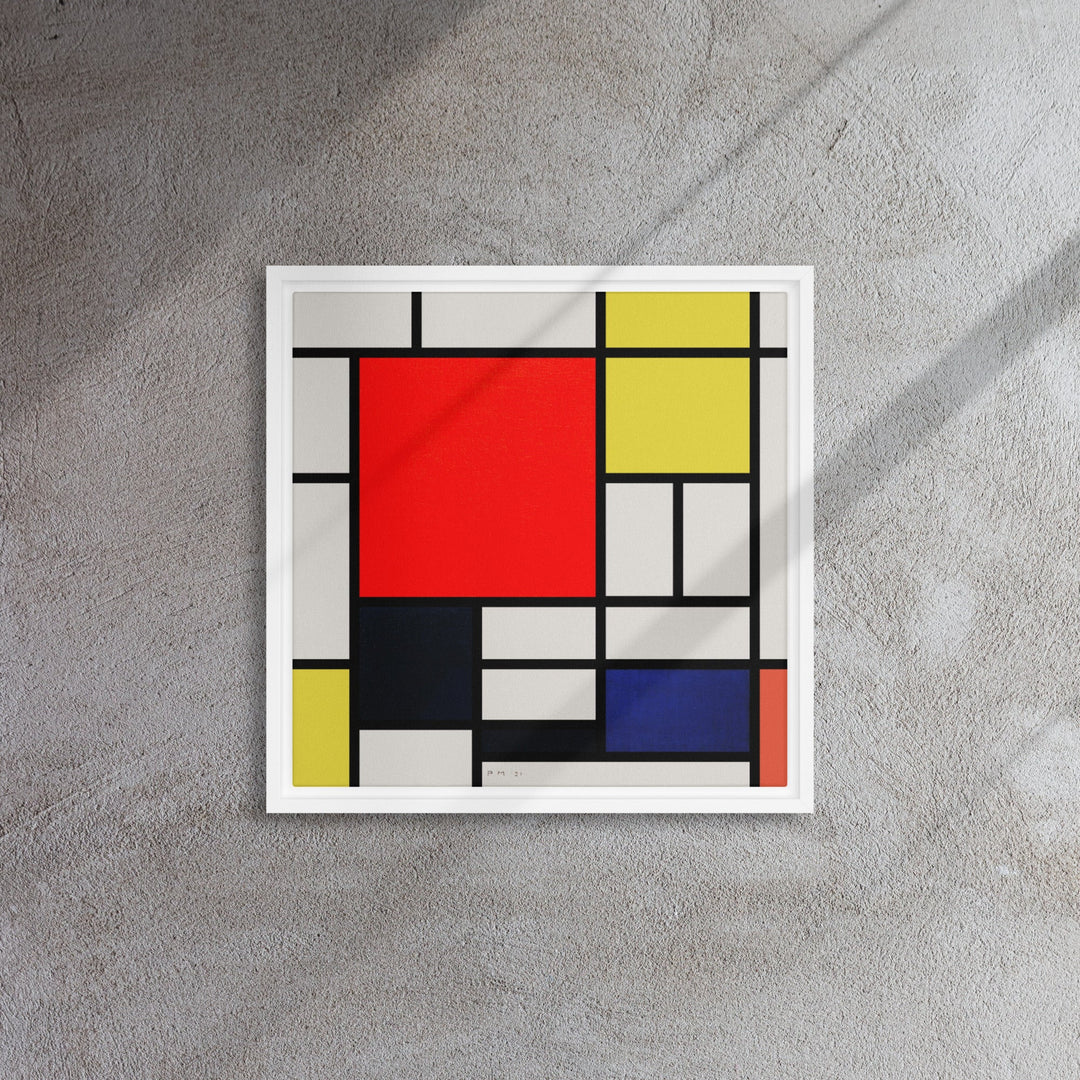 Leinwand - Mondrian, Composition with red yellow black gray and blue Piet Mondrian 41x41 cm / weiß artlia