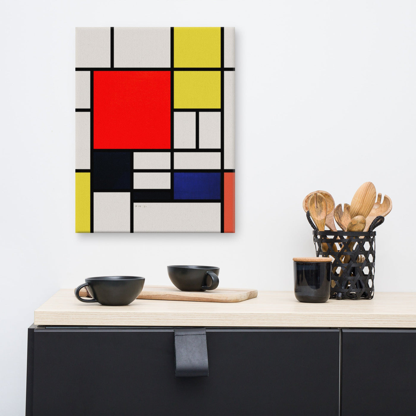 Leinwand - Mondrian, Composition with red yellow black gray and blue Piet Mondrian artlia