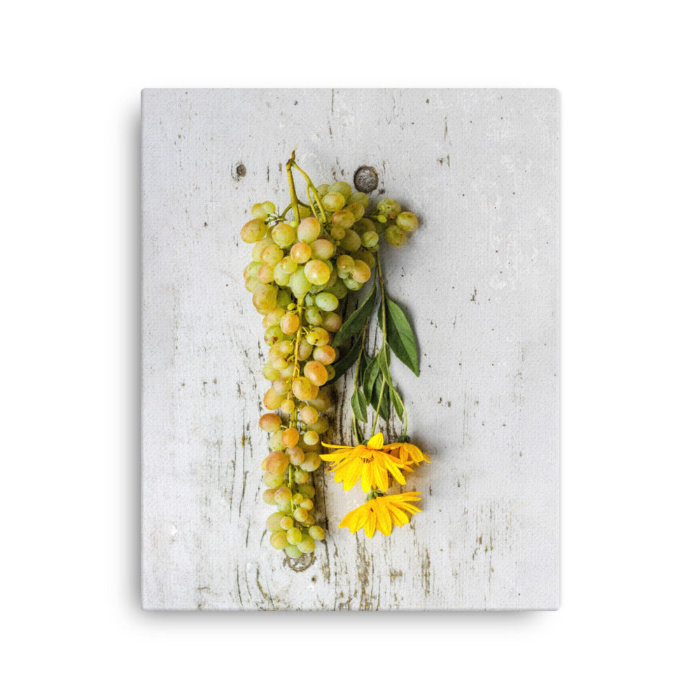 Leinwand - Weintrauben und Blumen Kuratoren von artlia 41x51 cm artlia