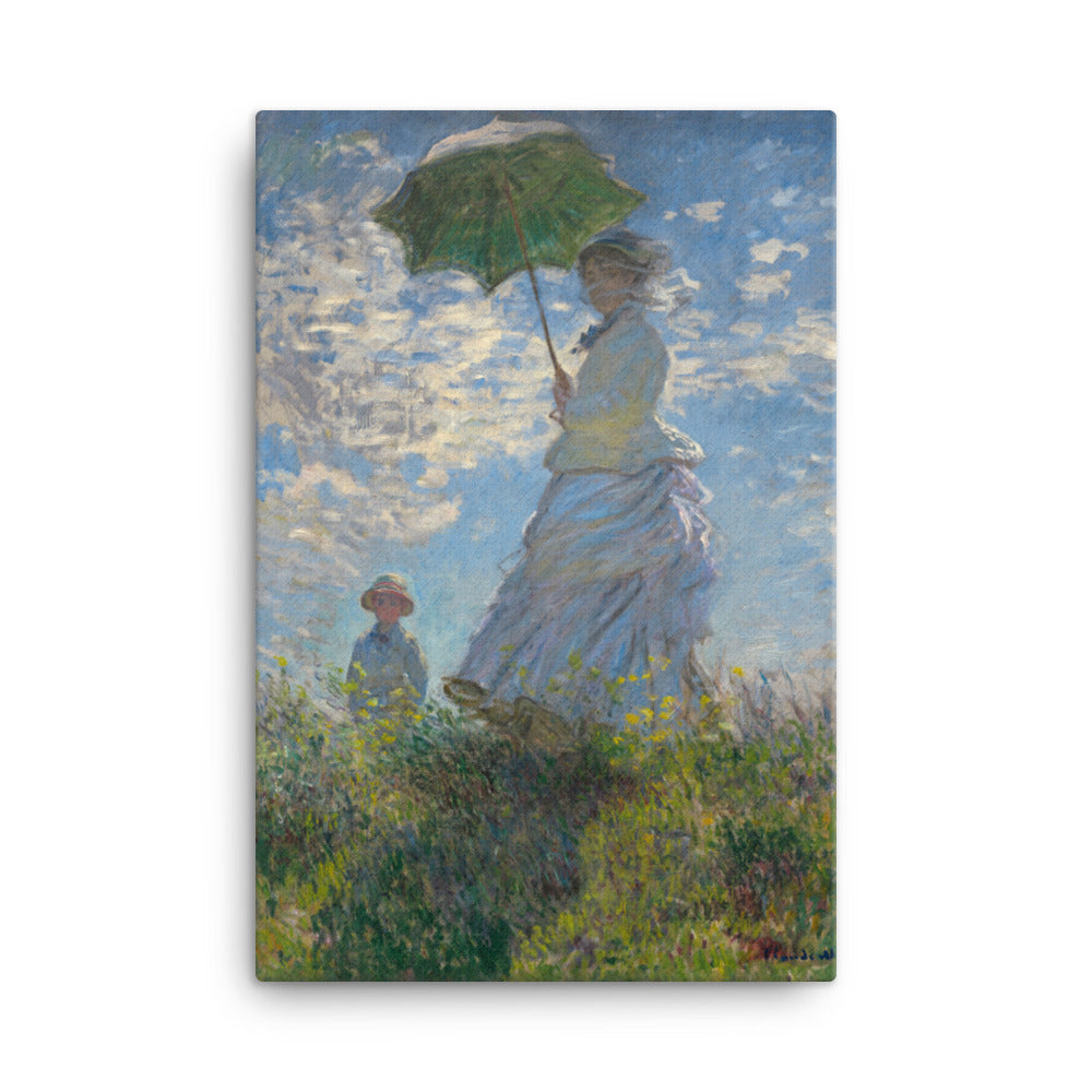 Leinwand - Woman with a Parasol - Madame Monet and Her Son Claude Monet 61x91 cm artlia