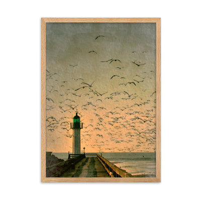 Leuchtturm - Poster im Rahmen Kuratoren von artlia Oak / 50×70 cm artlia