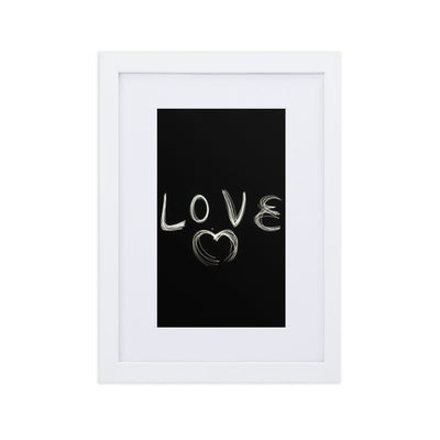 Love with Heart - Poster im Rahmen mit Passepartout Kuratoren von artlia Weiß / 21×30 cm artlia