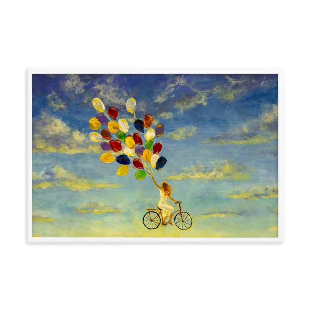 Luftballons am Himmel - Poster im Rahmen Kuratoren von artlia artlia