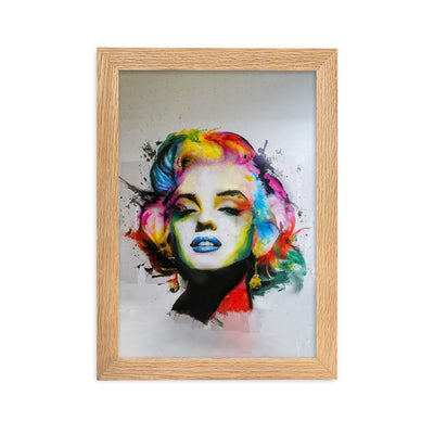 Marilyn Monroe Pop Art - Poster im Rahmen Kuratoren von artlia Oak / 21×30 cm artlia