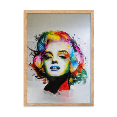 Marilyn Monroe Pop Art - Poster im Rahmen Kuratoren von artlia Oak / 50×70 cm artlia