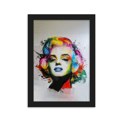 Marilyn Monroe Pop Art - Poster im Rahmen Kuratoren von artlia Schwarz / 21×30 cm artlia