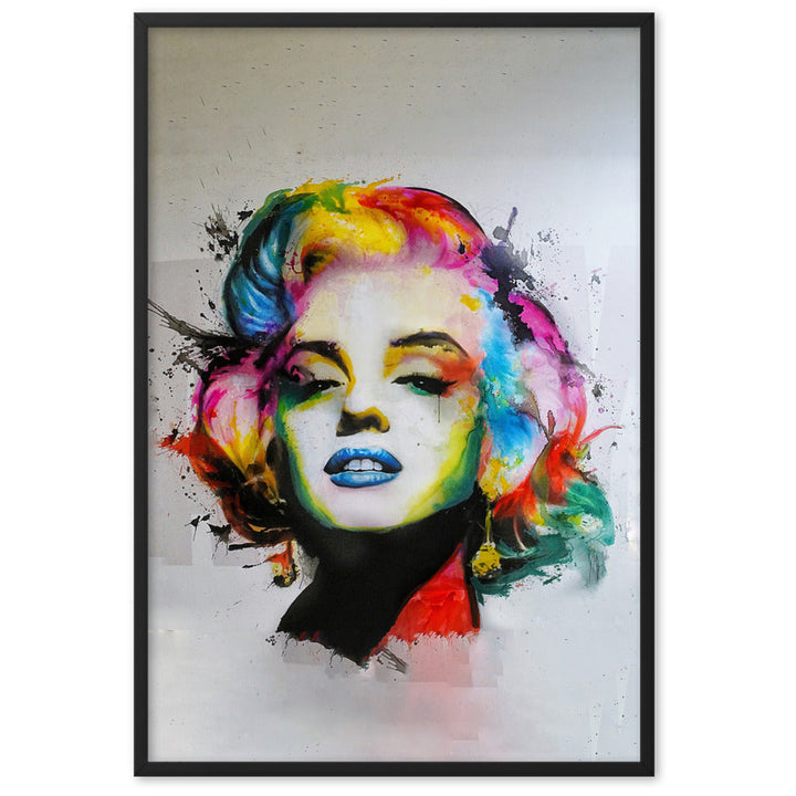 Marilyn Monroe Pop Art - Poster im Rahmen Kuratoren von artlia Schwarz / 61×91 cm artlia