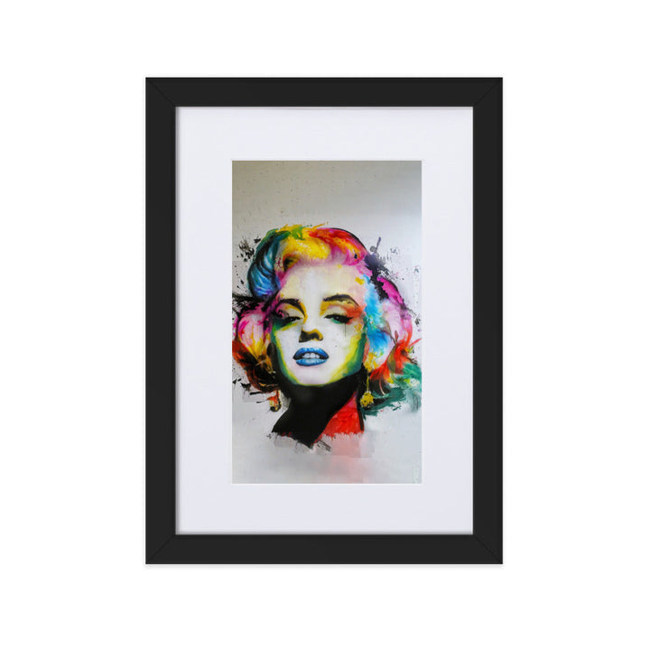 Marilyn Monroe Pop Art - Poster im Rahmen mit Passepartout Kuratoren von artlia Schwarz / 21×30 cm artlia