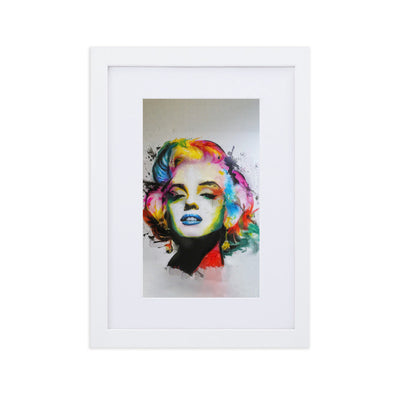 Marilyn Monroe Pop Art - Poster im Rahmen mit Passepartout Kuratoren von artlia Weiß / 21×30 cm artlia