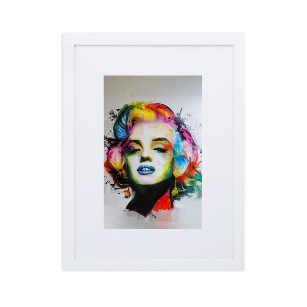 Marilyn Monroe Pop Art - Poster im Rahmen mit Passepartout Kuratoren von artlia Weiß / 30×40 cm artlia