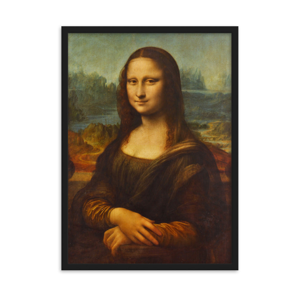 Mona Lisa - Poster im Rahmen Leonardo da Vinci Schwarz / 50×70 cm artlia