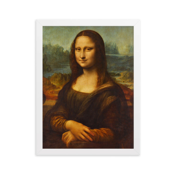 Mona Lisa - Poster im Rahmen Leonardo da Vinci Weiß / 30×40 cm artlia