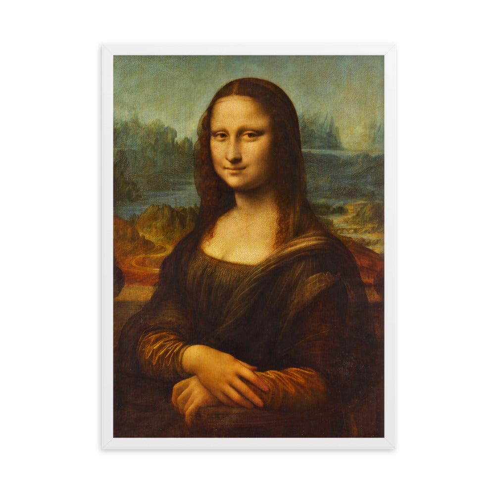 Mona Lisa - Poster im Rahmen Leonardo da Vinci Weiß / 50×70 cm artlia