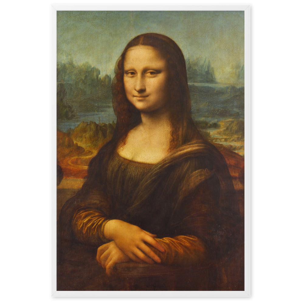 Mona Lisa - Poster im Rahmen Leonardo da Vinci Weiß / 61×91 cm artlia