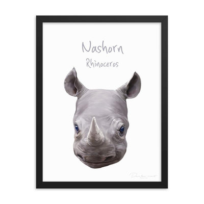 Nashorn - Poster im Rahmen dear.bon.vivant schwarz / 30x41 cm artlia