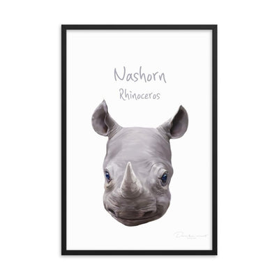 Nashorn - Poster im Rahmen dear.bon.vivant schwarz / 61x91 cm artlia