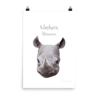Nashorn - Tier Poster für Kinder dear.bon.vivant 30x45 cm artlia