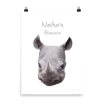 Nashorn - Tier Poster für Kinder dear.bon.vivant 46x61 cm artlia