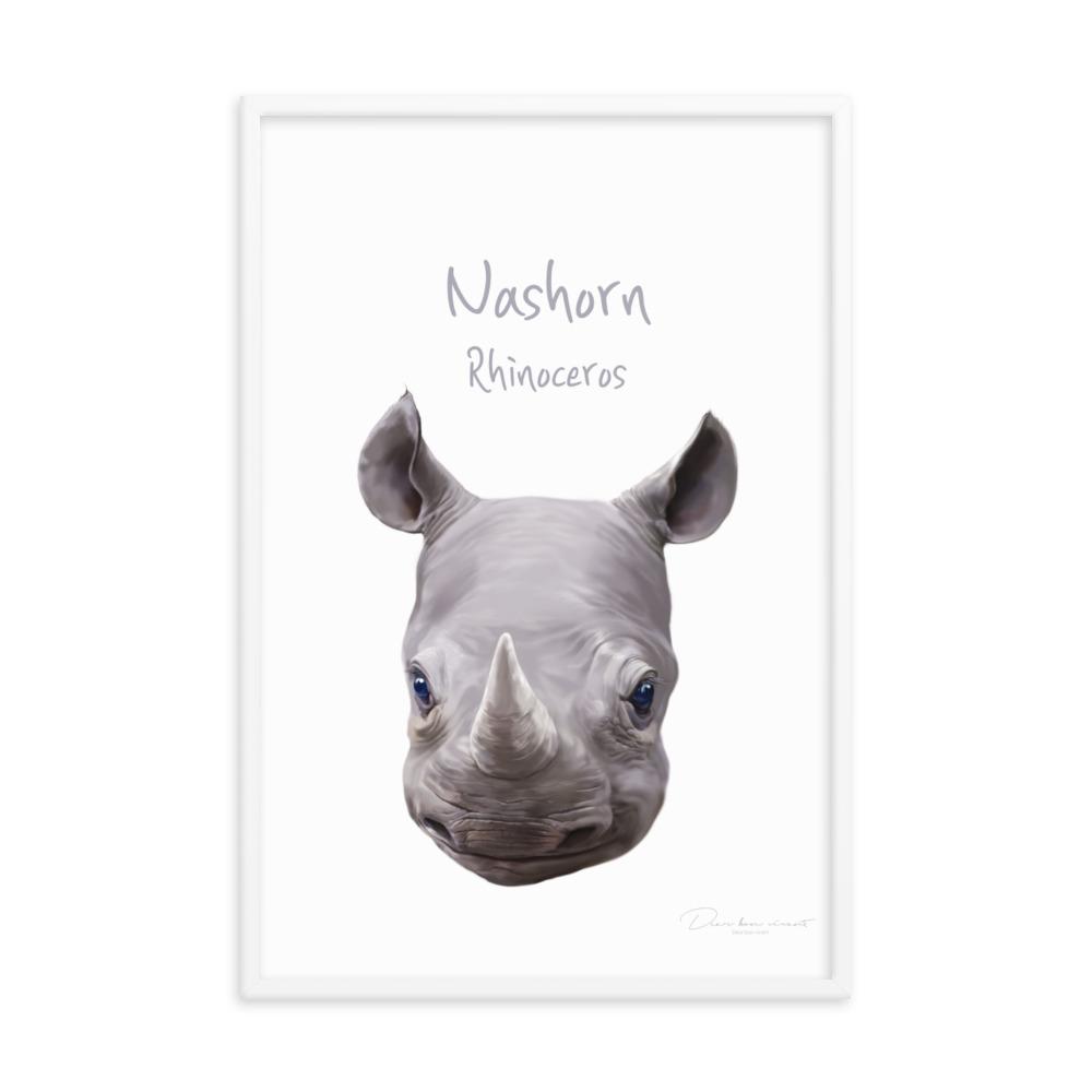 Nashorn - Tier Poster für Kinder dear.bon.vivant artlia