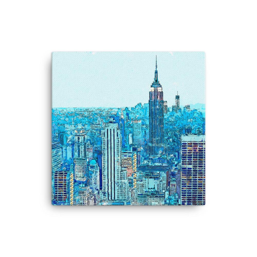 New York in Blau - Leinwand Kuratoren von artlia 30x30 cm artlia