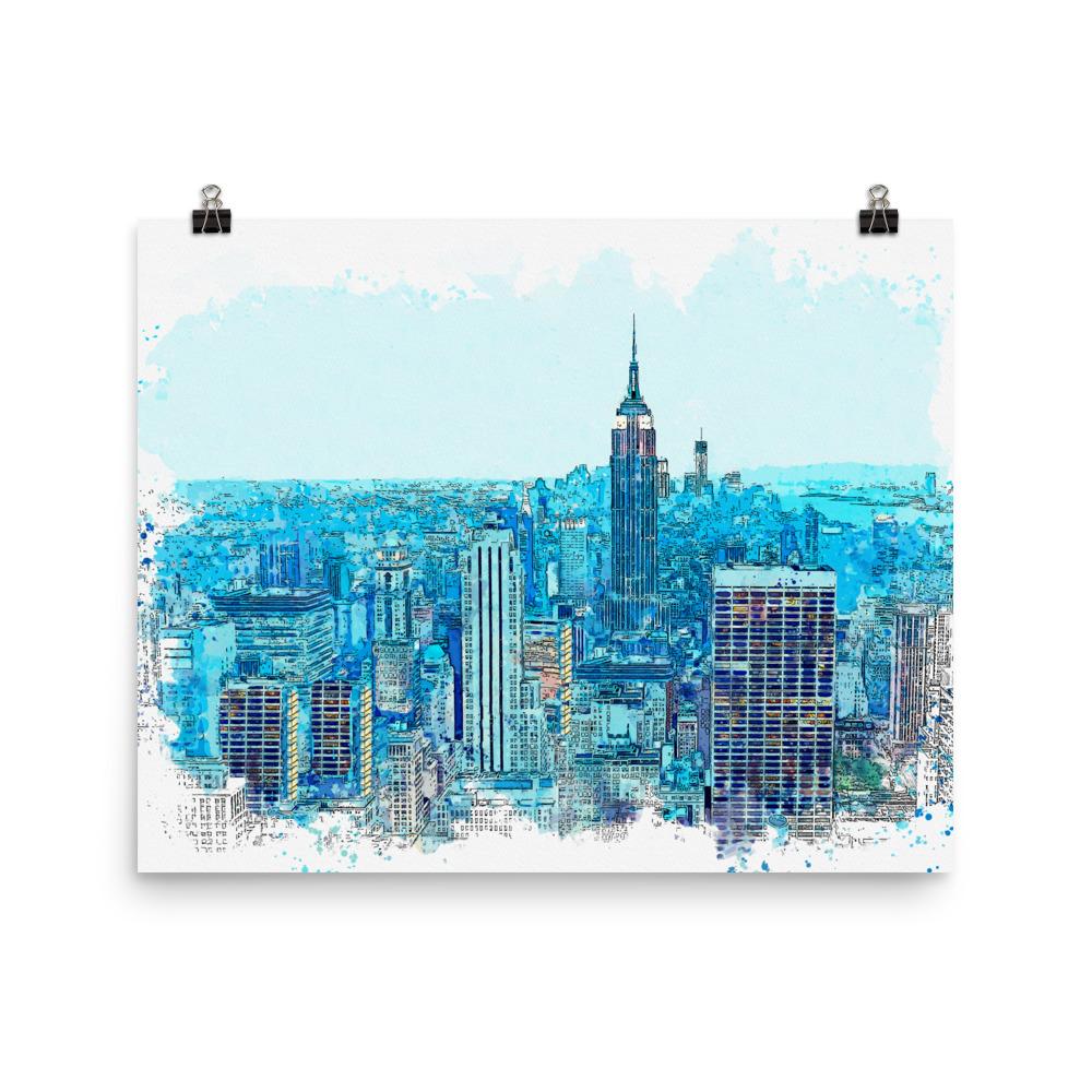 New York in Blau - Poster Kuratoren von artlia 20x25 cm artlia