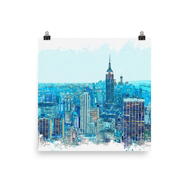 New York in Blau - Poster Kuratoren von artlia 25x25 cm artlia