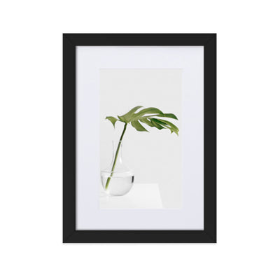 Palm in Vase - Poster im Rahmen mit Passepartout Kuratoren von artlia Schwarz / 21×30 cm artlia