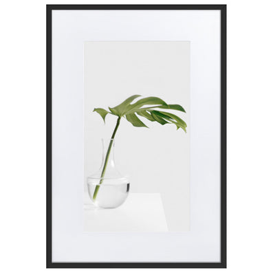 Palm in Vase - Poster im Rahmen mit Passepartout Kuratoren von artlia Schwarz / 61×91 cm artlia