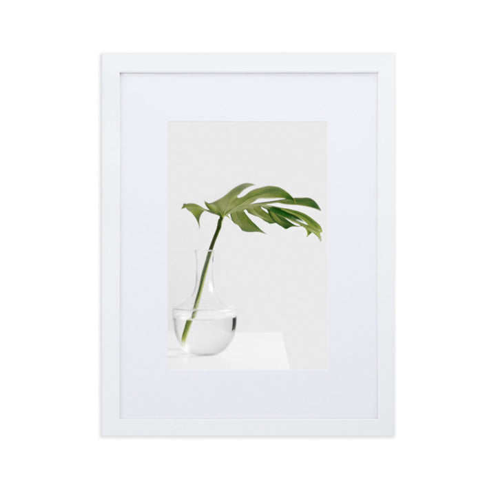 Palm in Vase - Poster im Rahmen mit Passepartout Kuratoren von artlia Weiß / 30×40 cm artlia