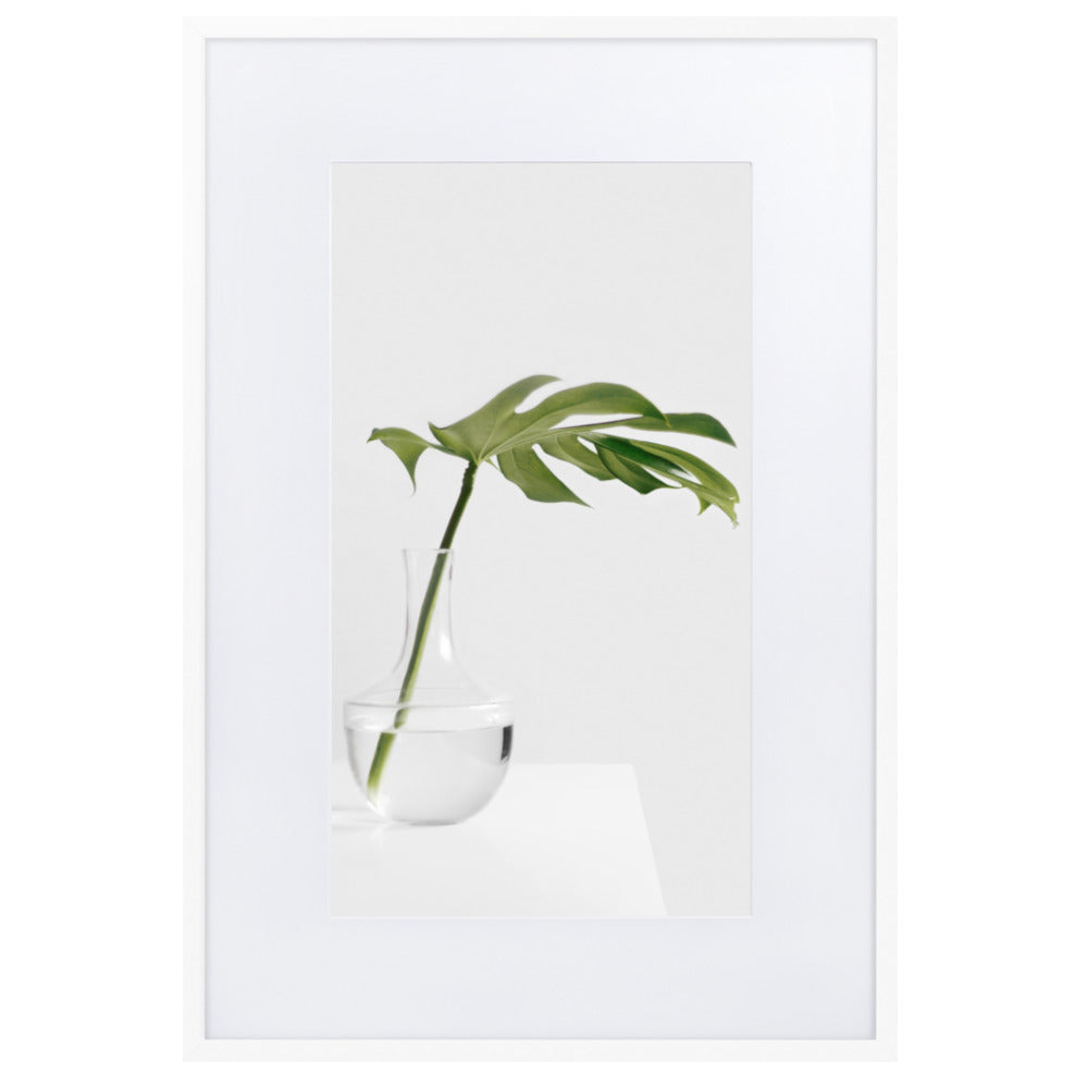 Palm in Vase - Poster im Rahmen mit Passepartout Kuratoren von artlia Weiß / 61×91 cm artlia