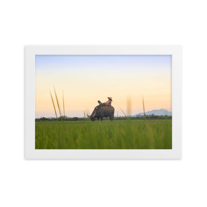 Peaceful Evening - Poster im Rahmen artlia Weiß / 21×30 cm artlia