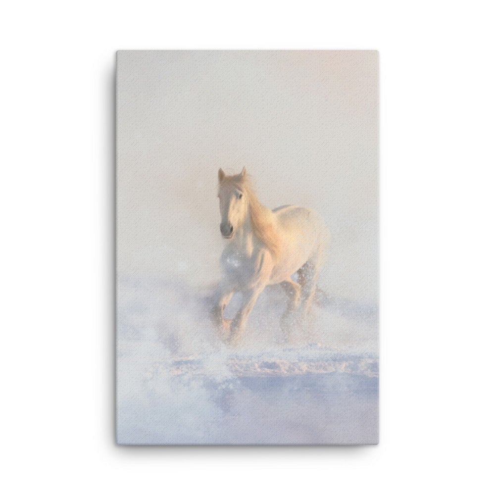 Pferd im Schnee Horse in Snow - Leinwand artlia 24″×36″ artlia