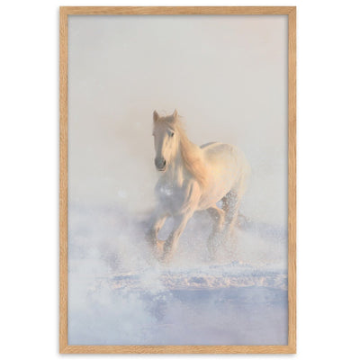 Pferd im Schnee Horse in Snow - Poster im Rahmen artlia Oak / 61×91 cm artlia