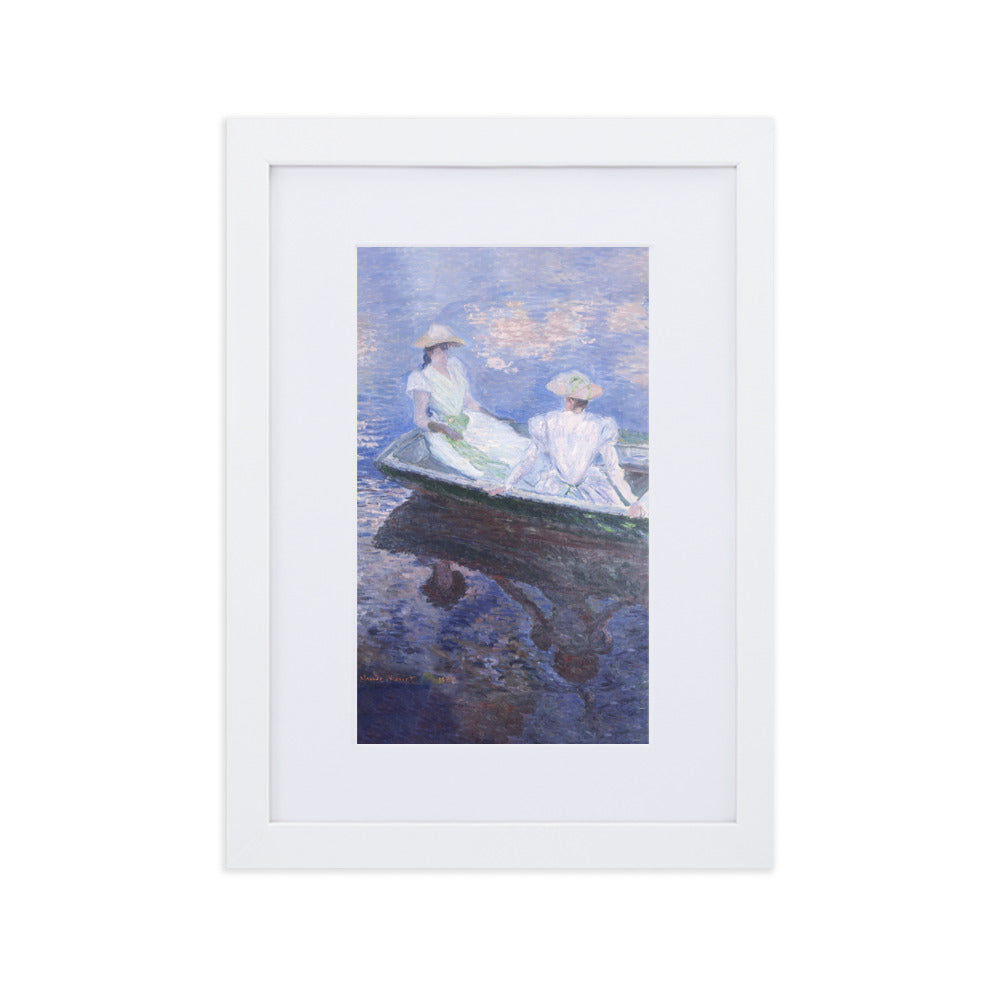 Poster mit Passepartout - Claude Monet, On the Boat Claude Monet Weiß / 21×30 cm artlia