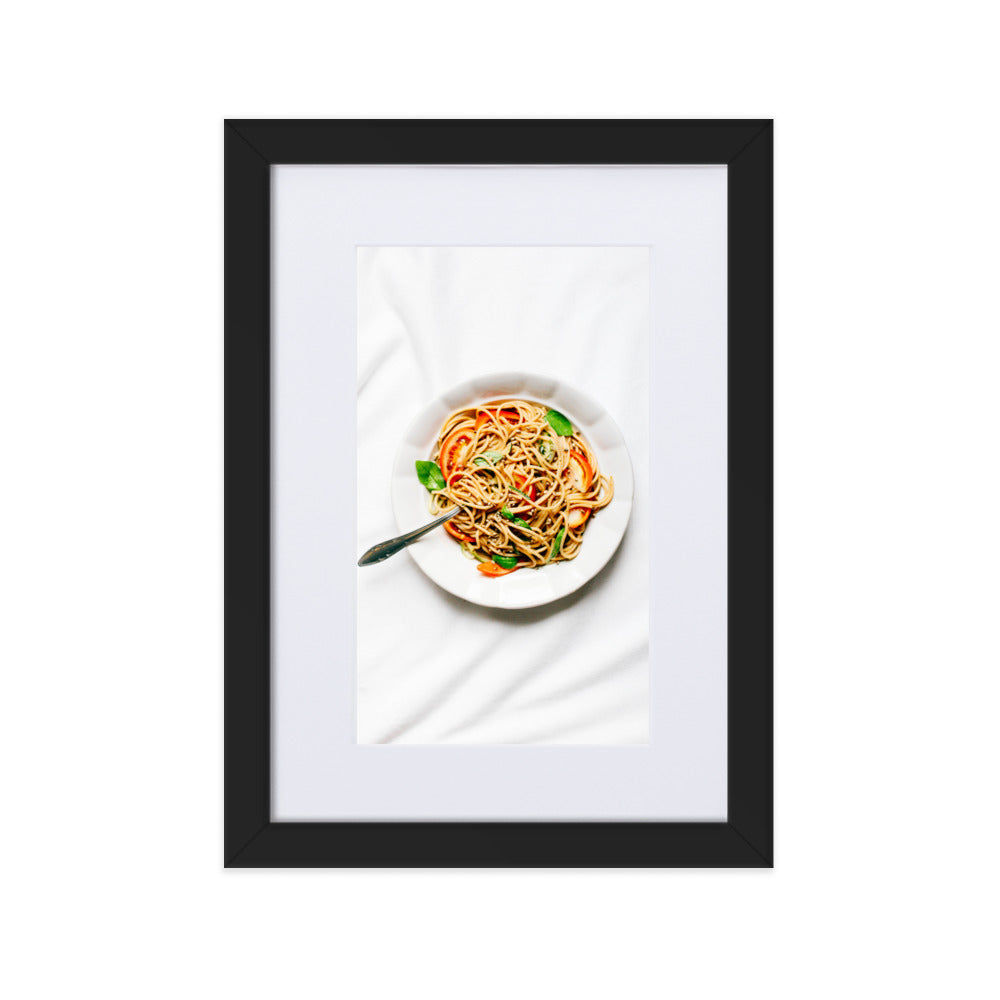 Poster mit Passepartout - leckere Spaghetti Kuratoren von artlia Schwarz / 21×30 cm artlia