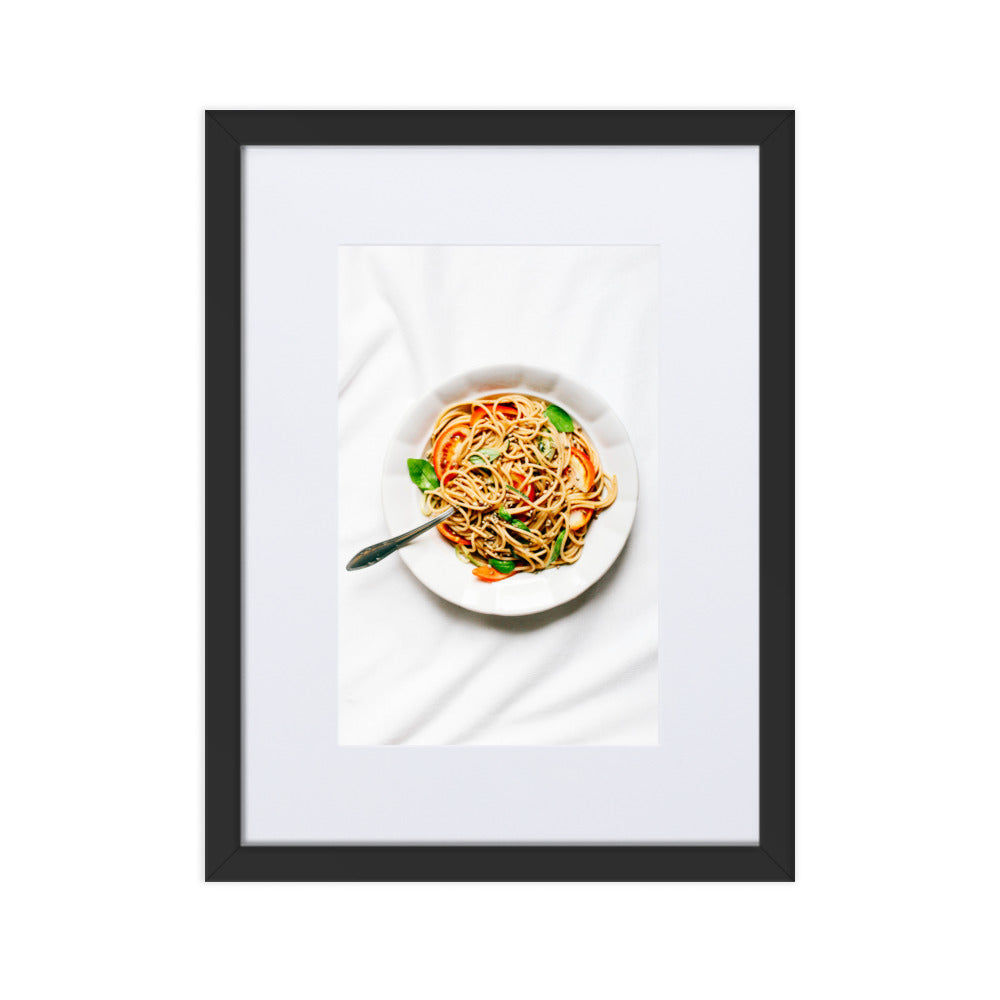 Poster mit Passepartout - leckere Spaghetti Kuratoren von artlia Schwarz / 30×40 cm artlia