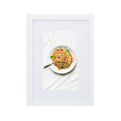 Poster mit Passepartout - leckere Spaghetti Kuratoren von artlia Weiß / 21×30 cm artlia