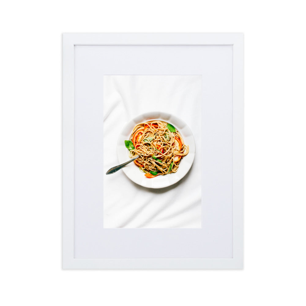 Poster mit Passepartout - leckere Spaghetti Kuratoren von artlia Weiß / 30×40 cm artlia