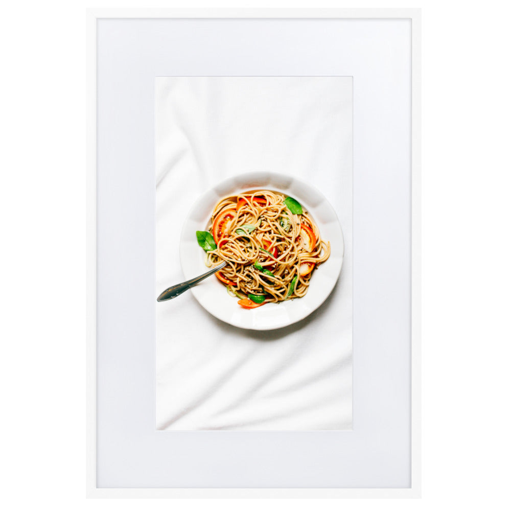 Poster mit Passepartout - leckere Spaghetti Kuratoren von artlia Weiß / 61×91 cm artlia