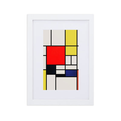 Poster mit Passepartout - Mondrian, Composition with red yellow black gray and blue Piet Mondrian Weiß / 21×30 cm artlia