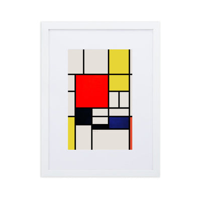 Poster mit Passepartout - Mondrian, Composition with red yellow black gray and blue Piet Mondrian Weiß / 30×40 cm artlia
