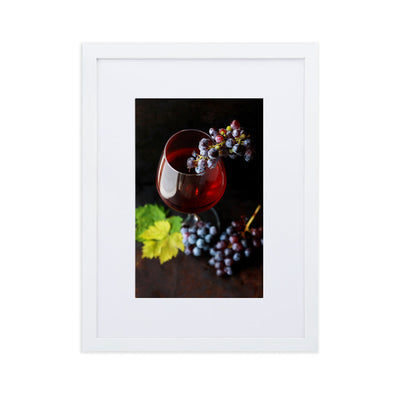 Poster mit Passepartout - Wein und Trauben Kuratoren von artlia Weiß / 30×40 cm artlia